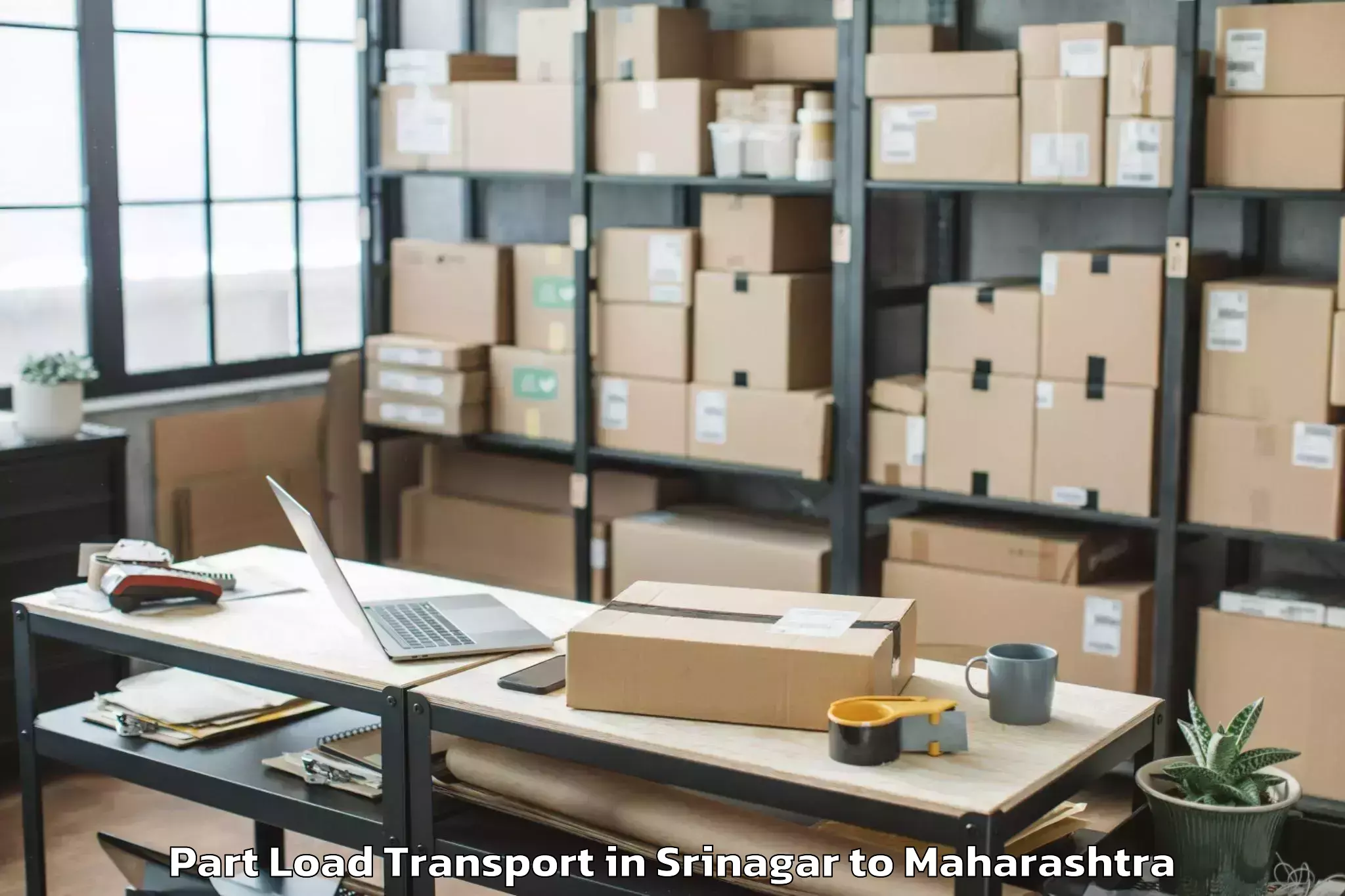 Professional Srinagar to Bhamragarh Part Load Transport